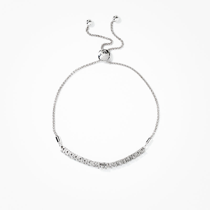 Lab Grown Diamond Bolo Bracelet in 10K White Gold (1.00 ct tw)