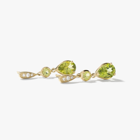 Peridot Earrings in 10K Yellow Gold