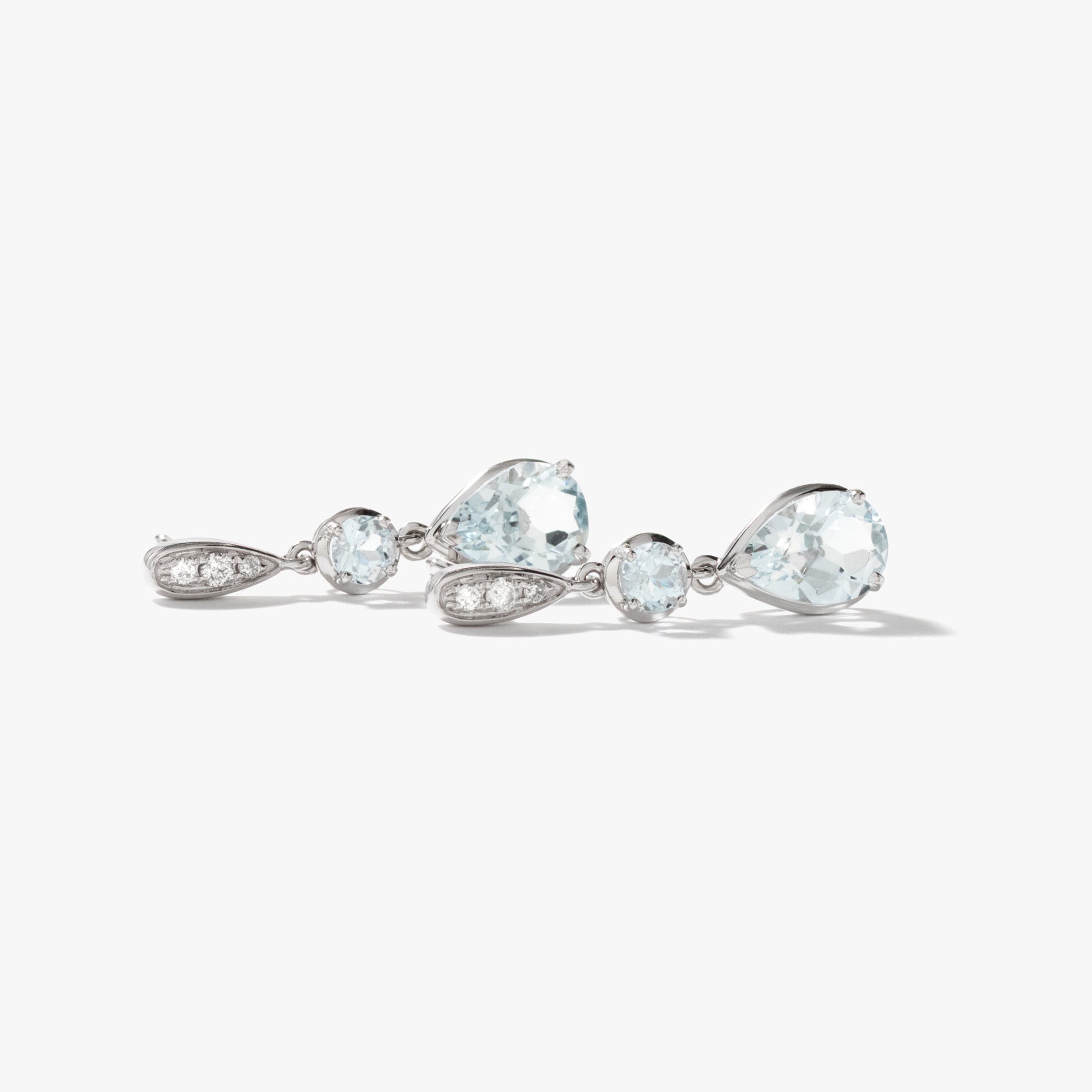 Aquamarine Earrings in 10K White Gold