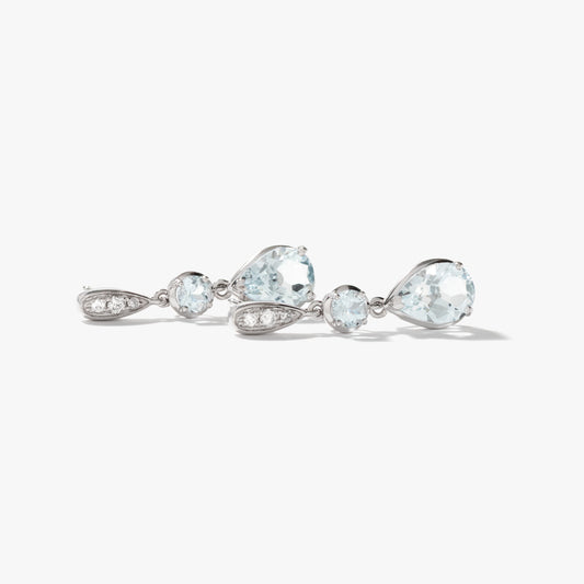 Aquamarine Earrings in 10K White Gold