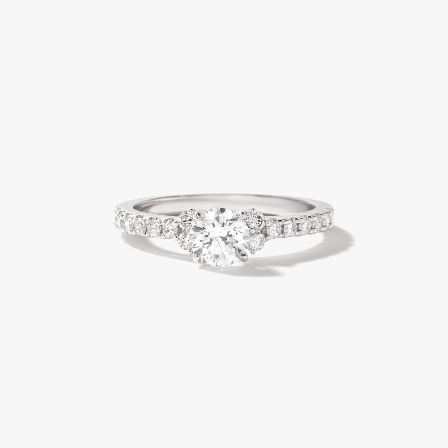 Lab Grown Round Cut Diamond Engagement Ring in 14K White Gold (0.83 ct tw)