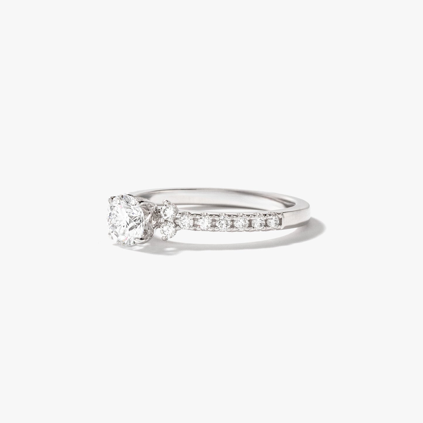 Lab Grown Round Cut Diamond Engagement Ring in 14K White Gold (0.83 ct tw)