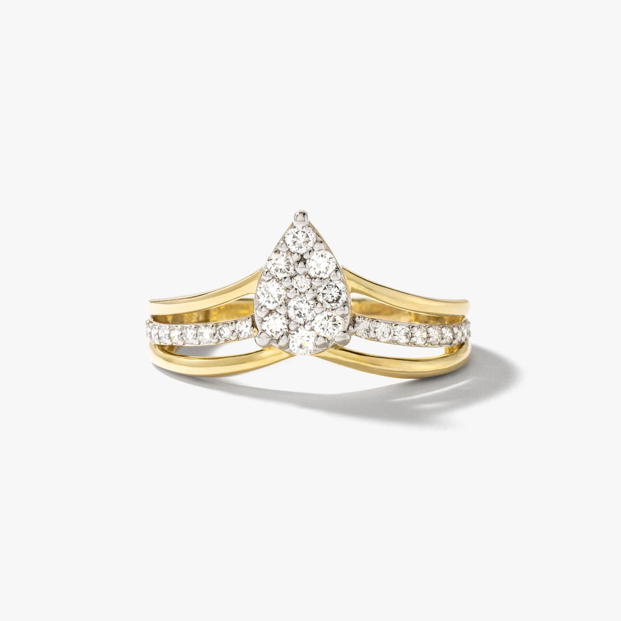 Diamond Cluster Ring 10K Yellow Gold (0.36 ct tw)