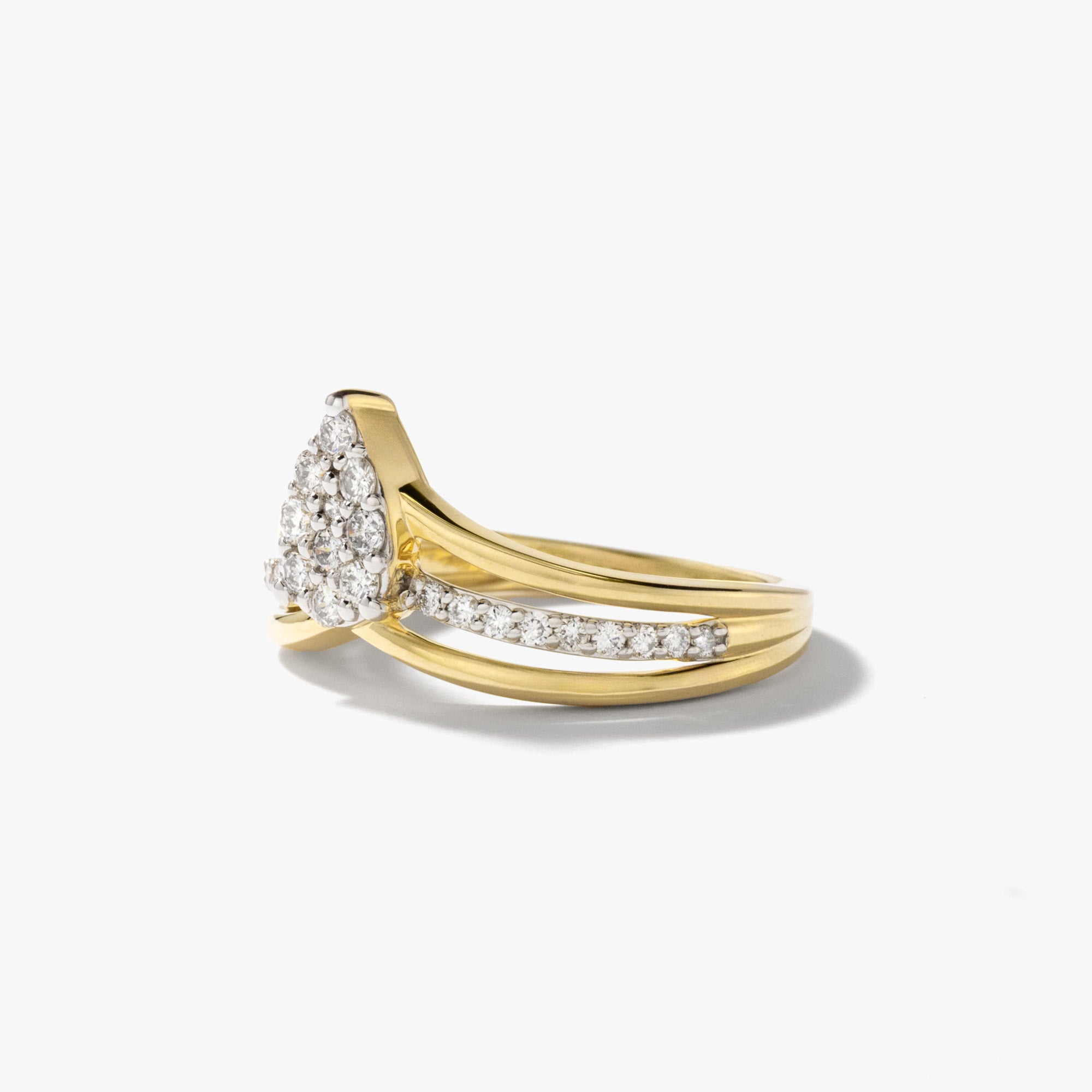 Diamond Cluster Ring 10K Yellow Gold (0.36 ct tw)