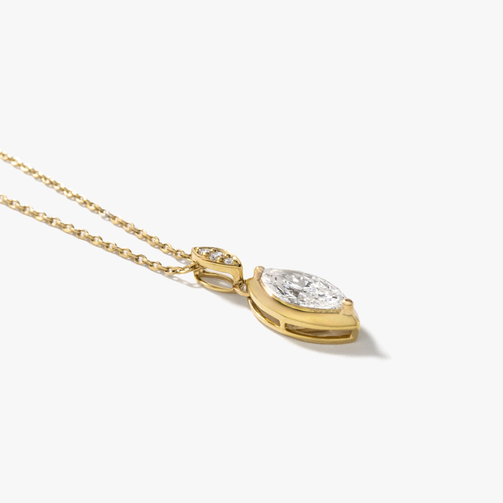 Lab Grown Marquise Diamond Necklace in 10K Yellow Gold (0.52 ct tw)