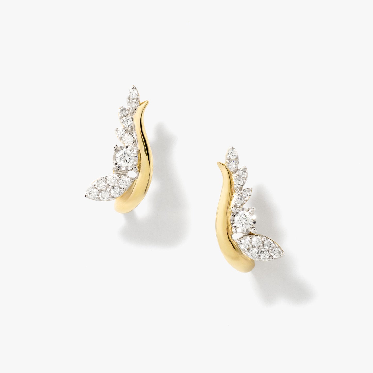 Diamond J Hook Earrings in 10K Yellow Gold (0.31 ct tw)