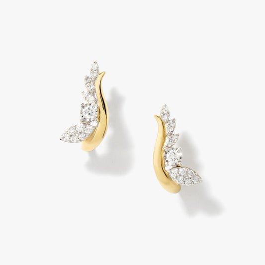 Diamond J Hook Earrings in 10K Yellow Gold (0.31 ct tw)