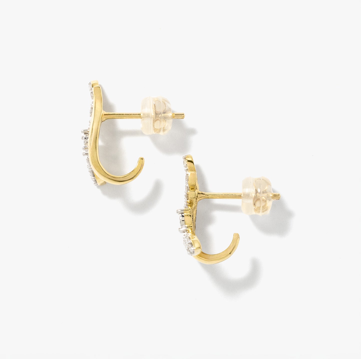 Diamond J Hook Earrings in 10K Yellow Gold (0.31 ct tw)
