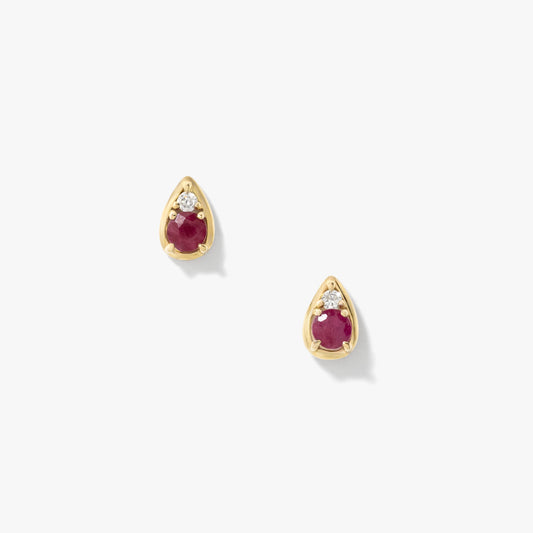Ruby Earrings in 10K Yellow Gold
