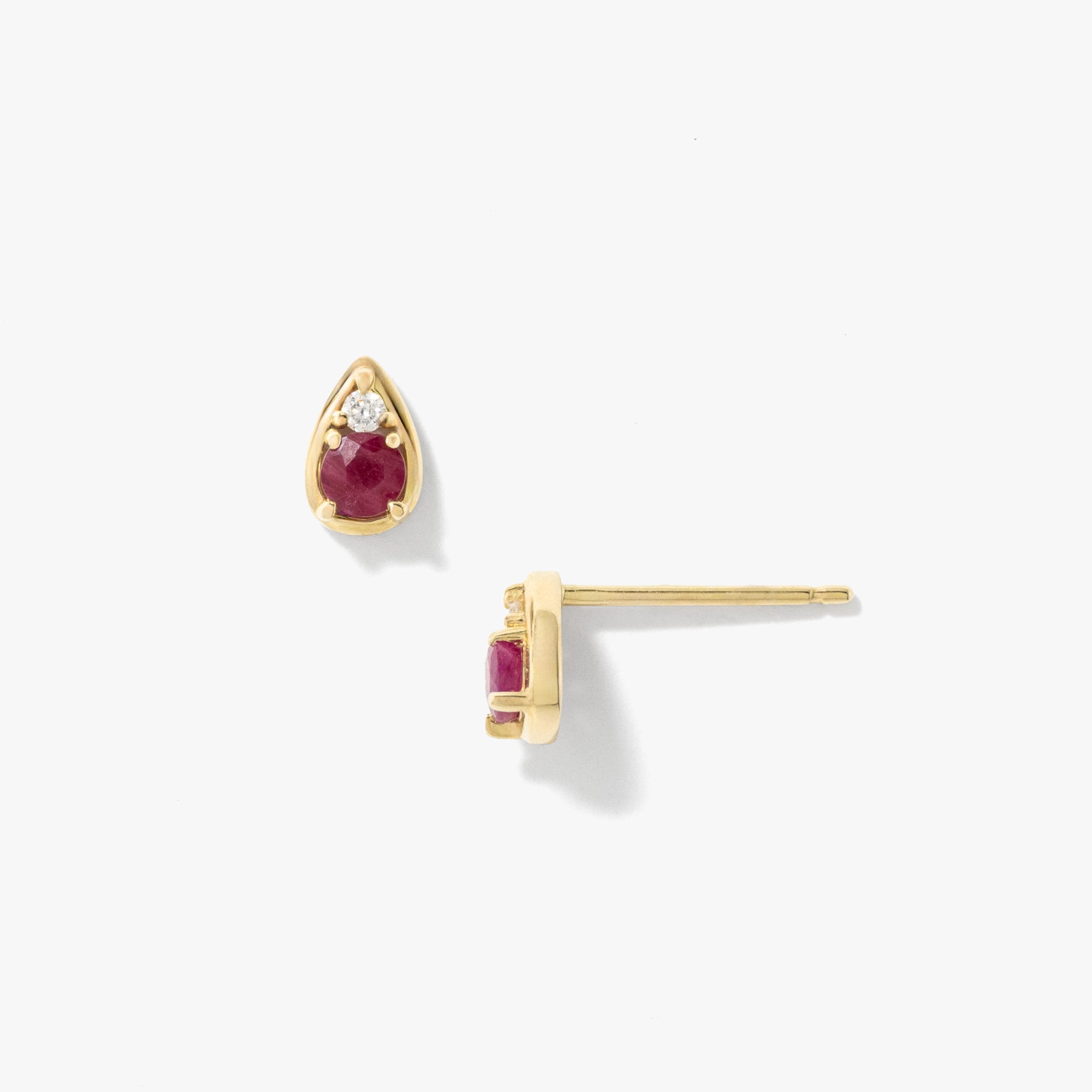 Ruby Earrings in 10K Yellow Gold