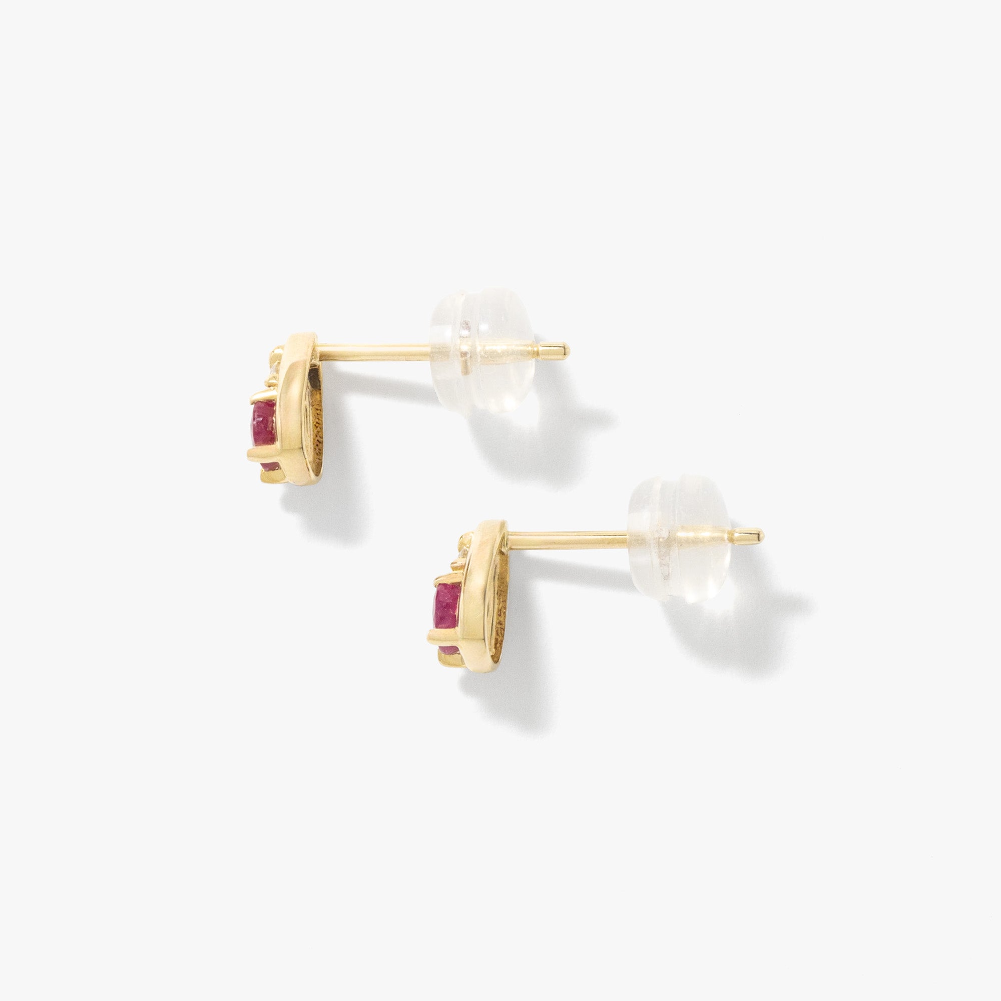 Ruby Earrings in 10K Yellow Gold