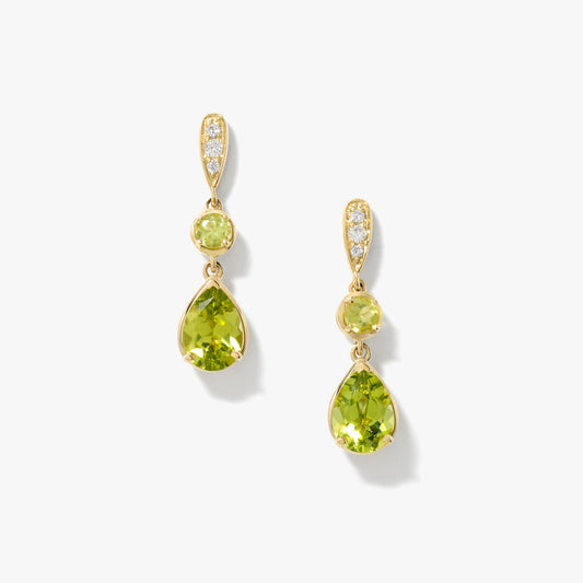 Peridot Earrings in 10K Yellow Gold