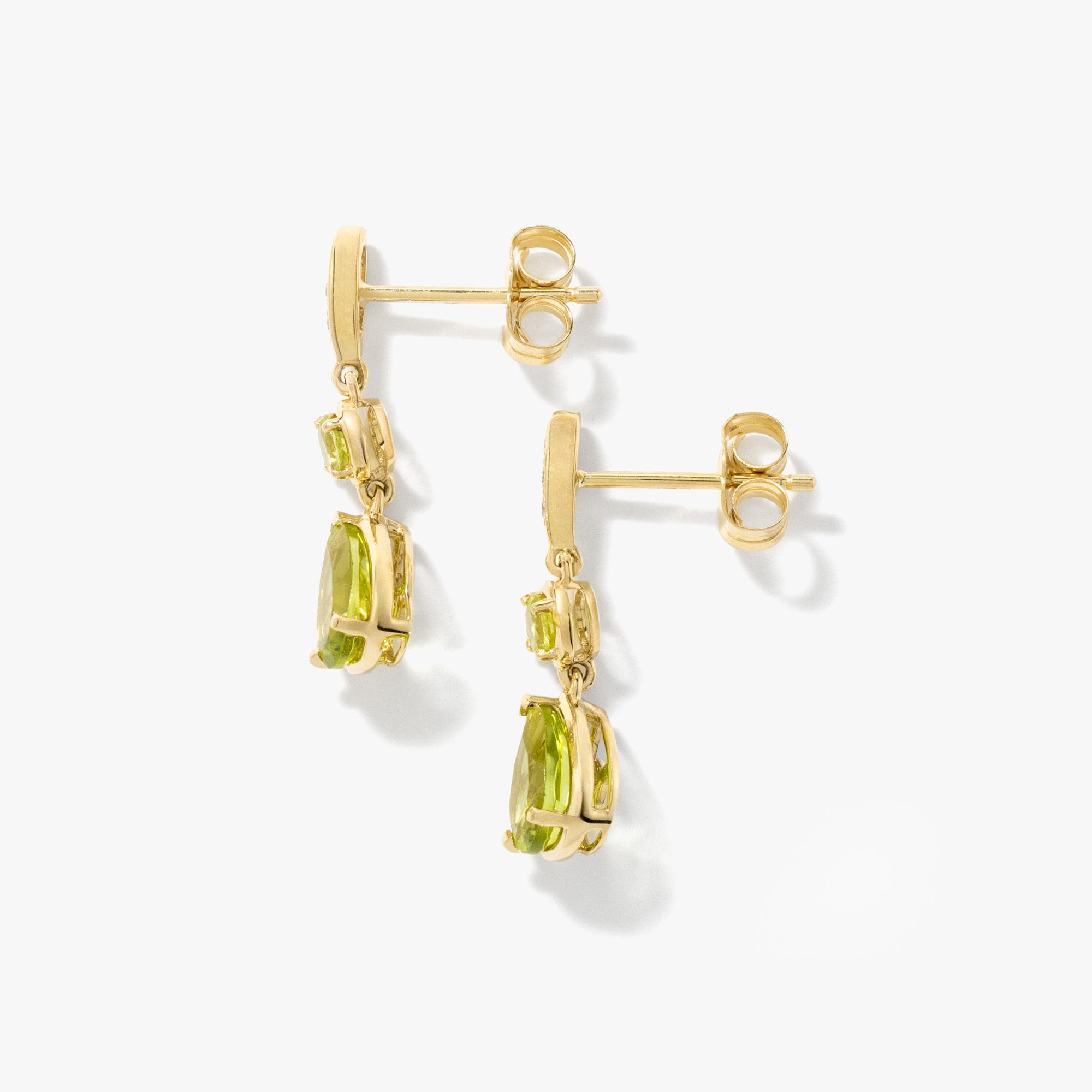 Peridot Earrings in 10K Yellow Gold