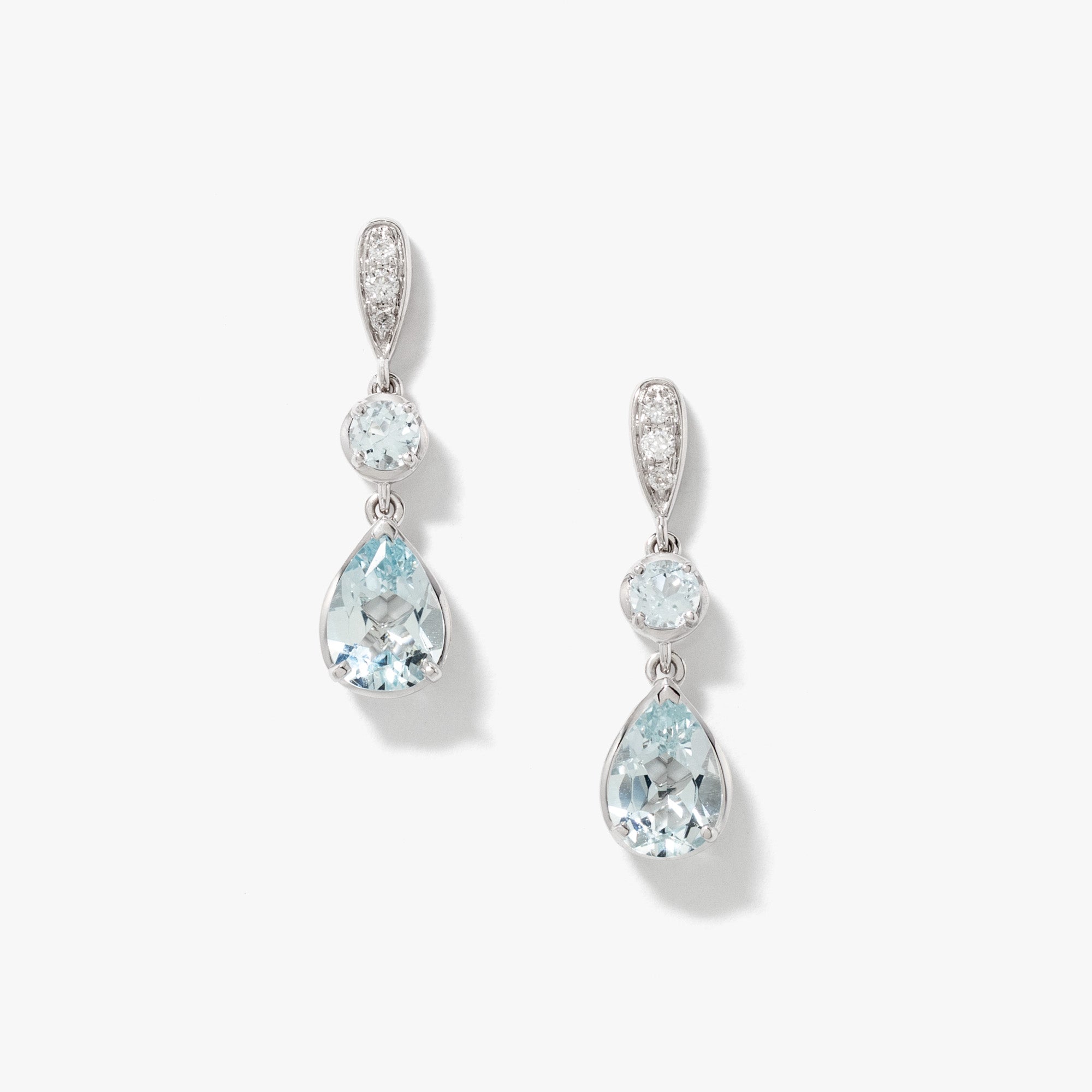 Aquamarine Earrings in 10K White Gold