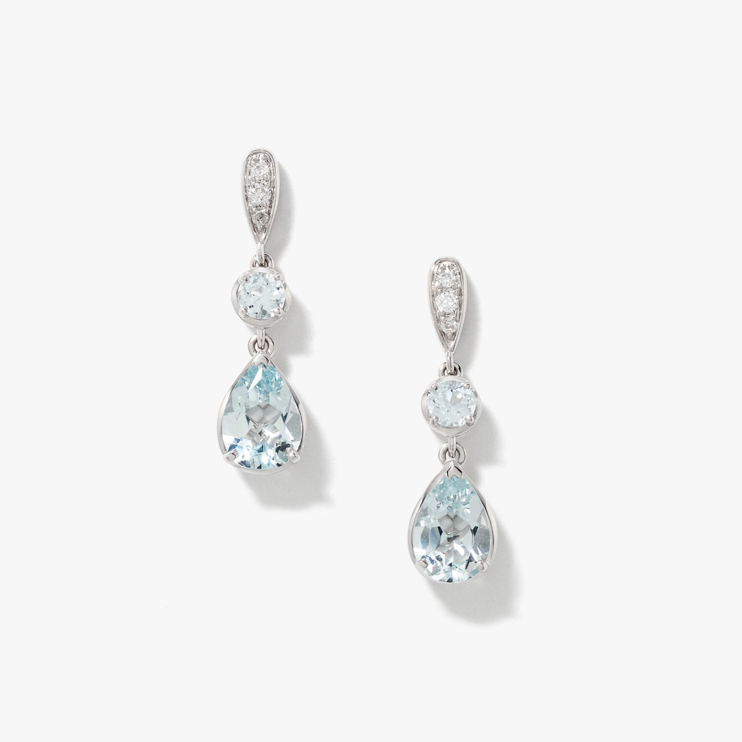 Aquamarine Earrings in 10K White Gold