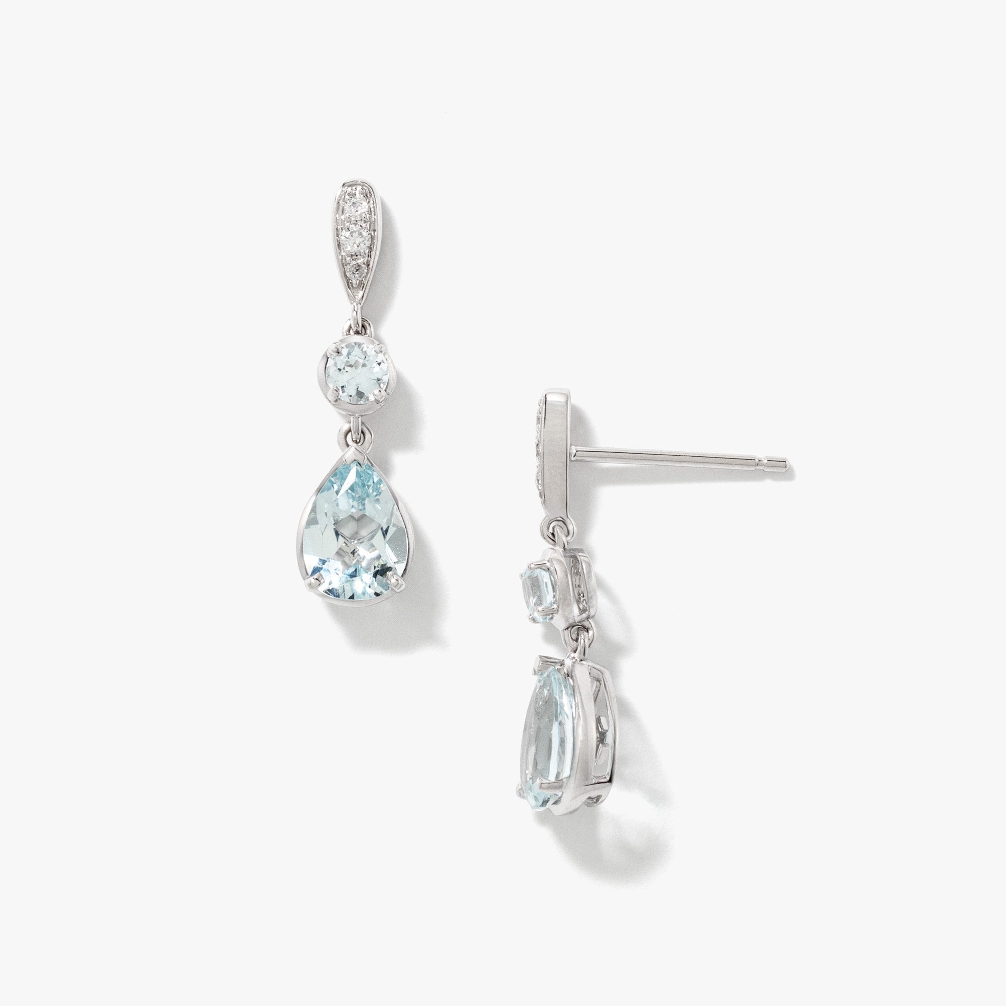 Aquamarine Earrings in 10K White Gold
