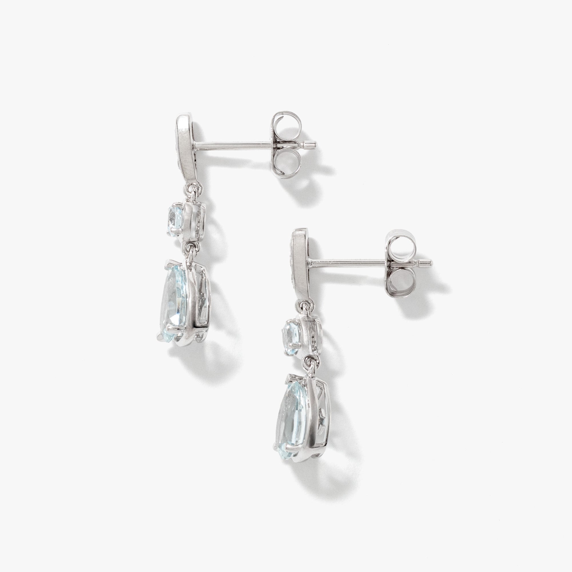 Aquamarine Earrings in 10K White Gold