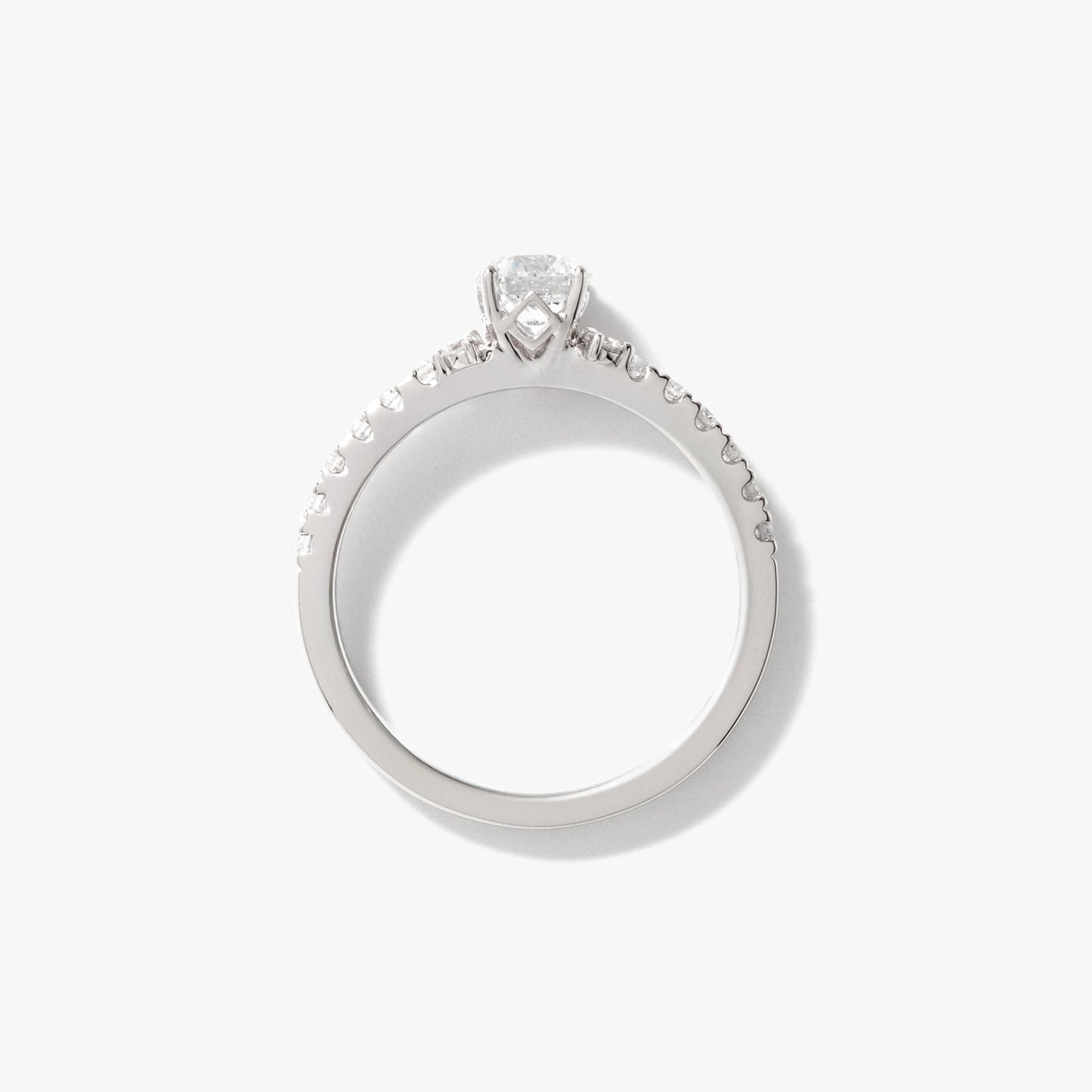 Lab Grown Round Cut Diamond Engagement Ring in 14K White Gold (0.83 ct tw)