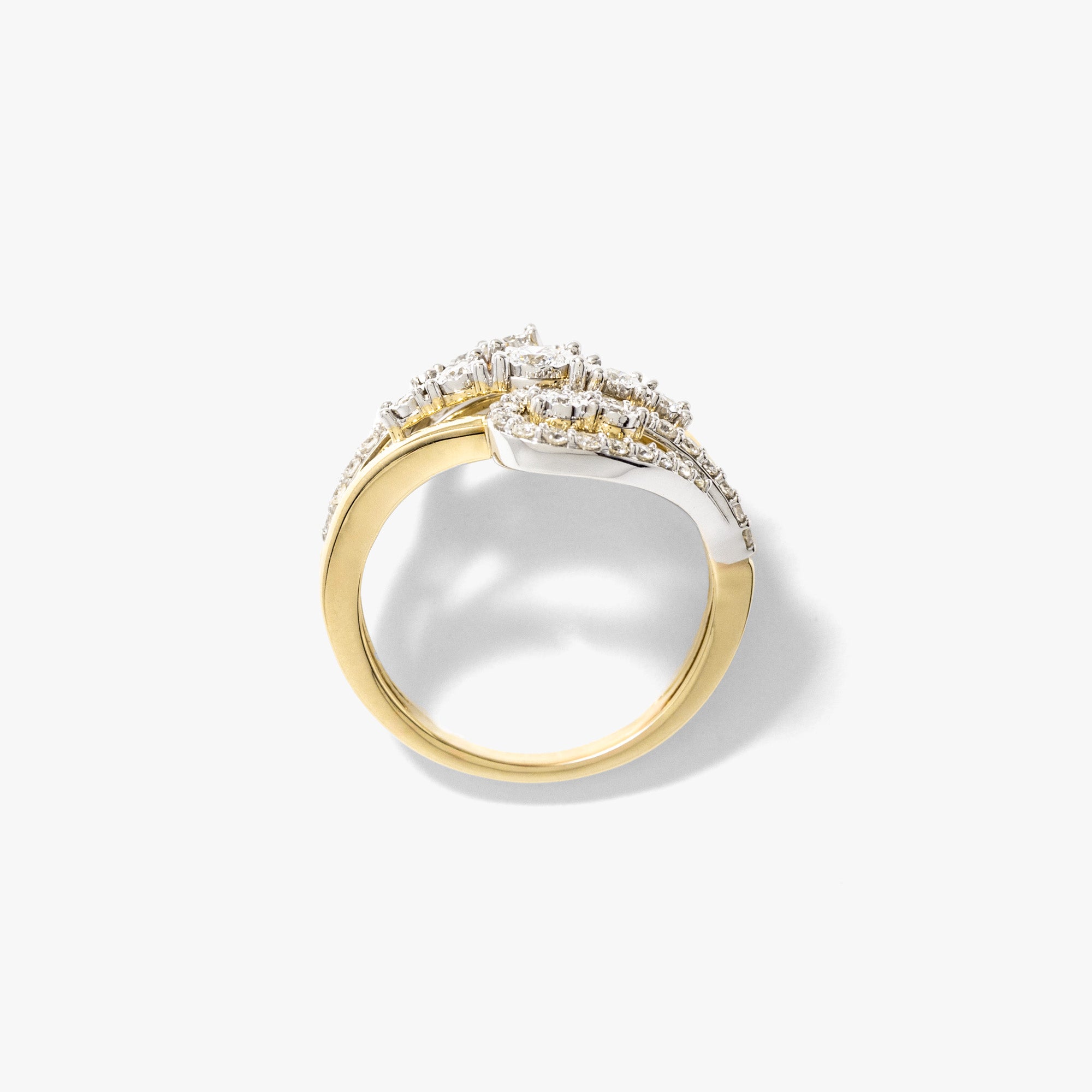 Diamond Dinner Ring in 10K Yellow and White Gold (0.68 ct tw)