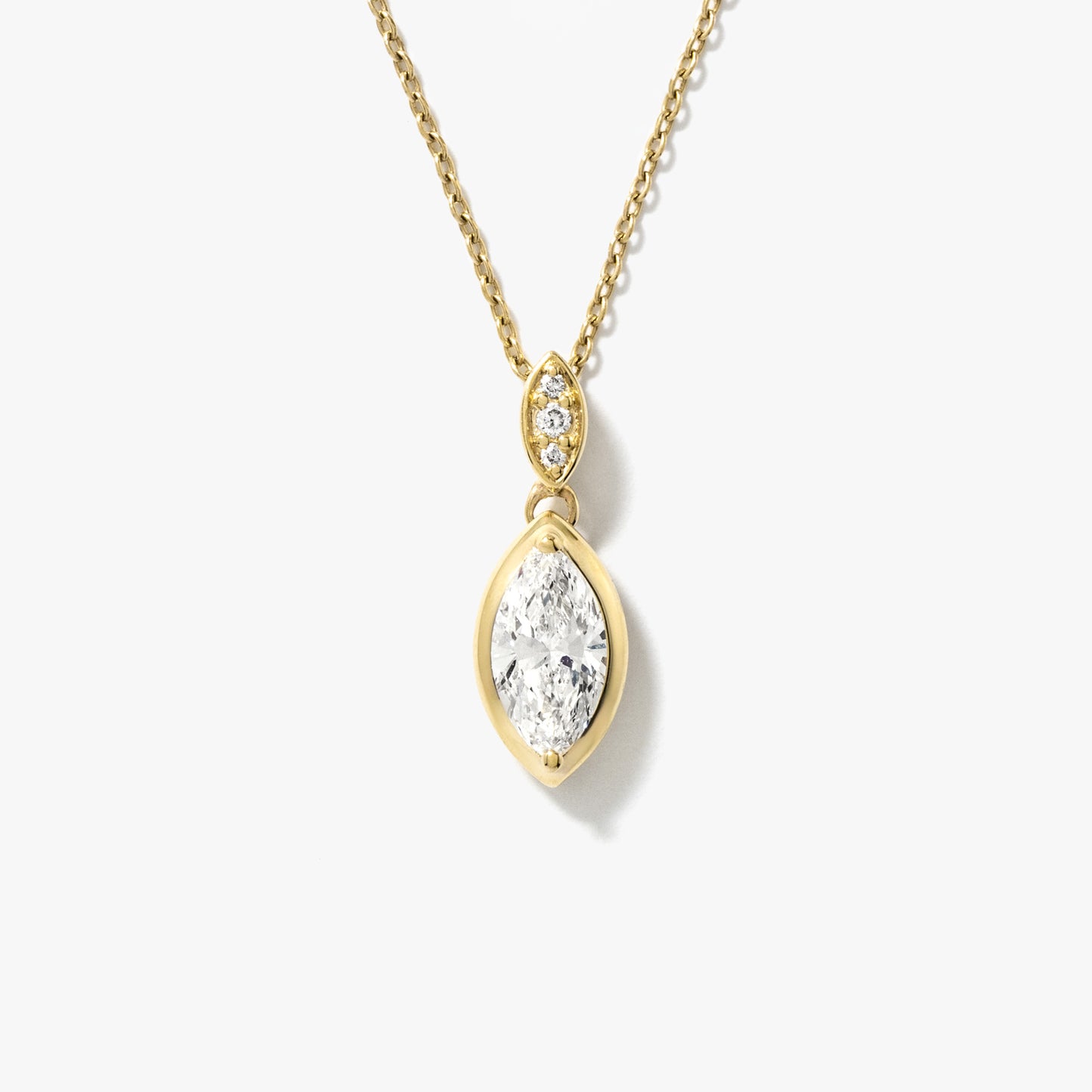 Lab Grown Marquise Diamond Necklace in 10K Yellow Gold (0.52 ct tw)
