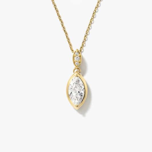 Lab Grown Marquise Diamond Necklace in 10K Yellow Gold (0.52 ct tw)