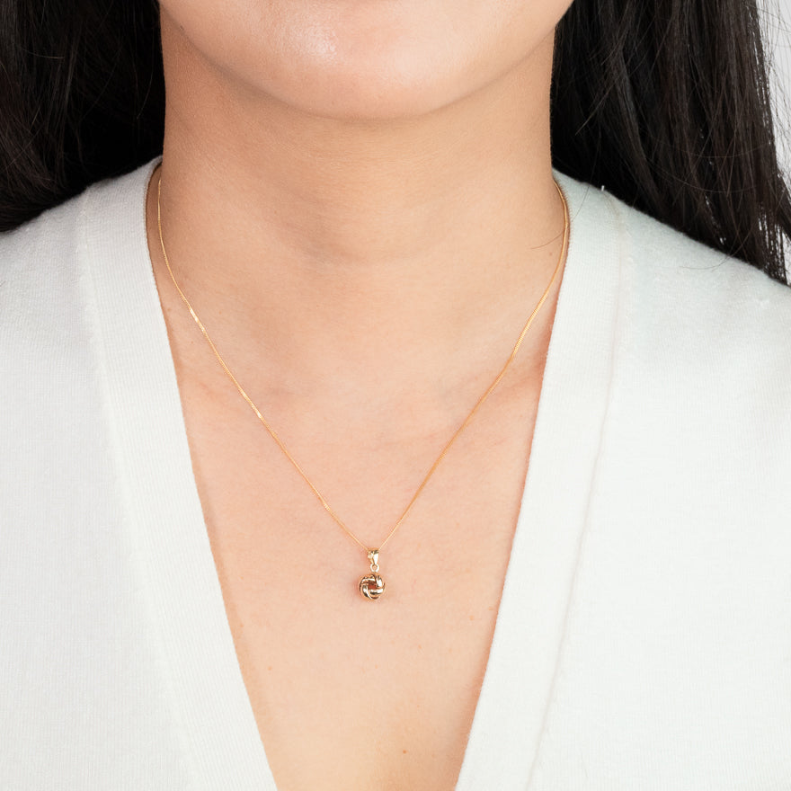 Love Knot Stud Pendant in 10K Yellow Gold