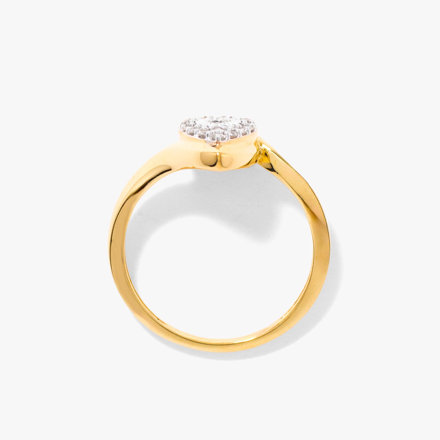 Pear Shape Diamond Cluster Ring in 10K Yellow and White Gold (0.15 ct tw)