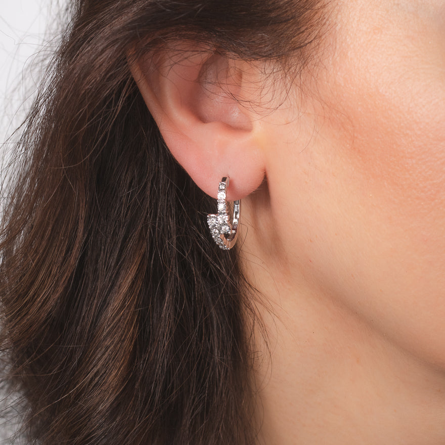 Diamond Hoop Earrings in 10K White Gold (0.40 ct tw)