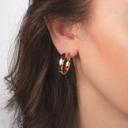 Hollow Hoop Earrings in 10K Yellow Gold