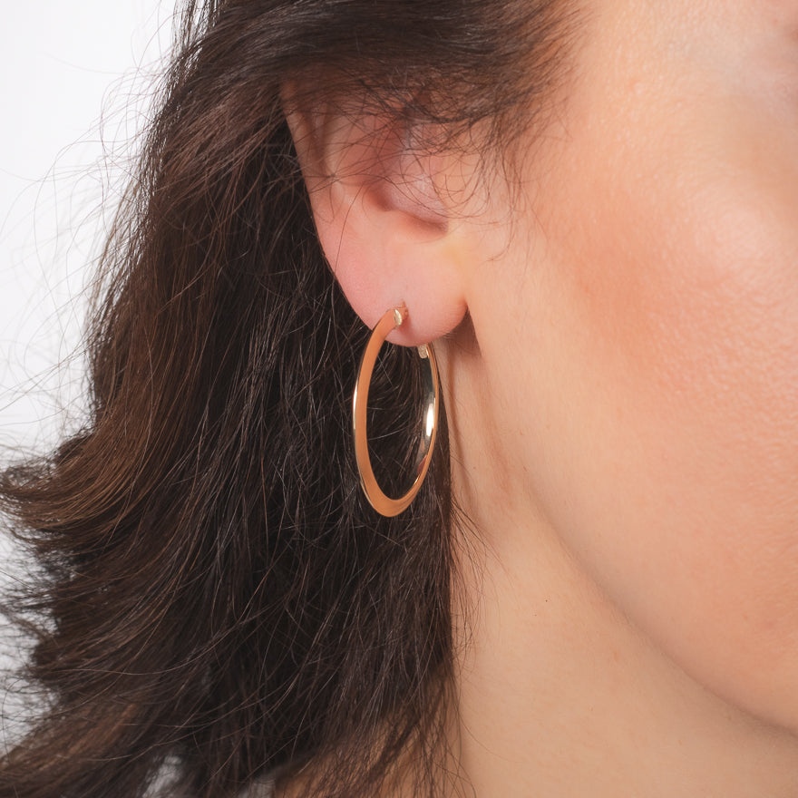 Knife Edge Hoop Earrings in 10K Yellow Gold