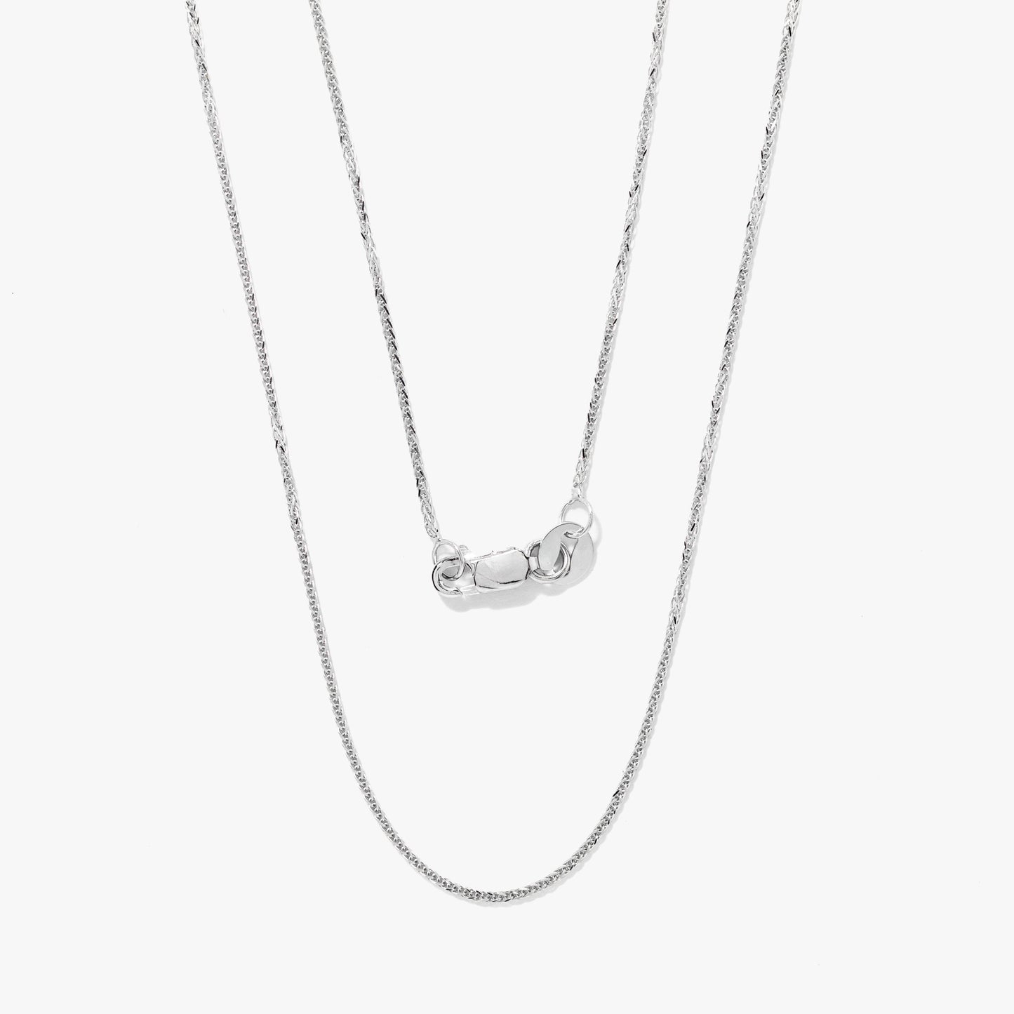 14K White Gold Square 1.00mm Wheat Chain (18")