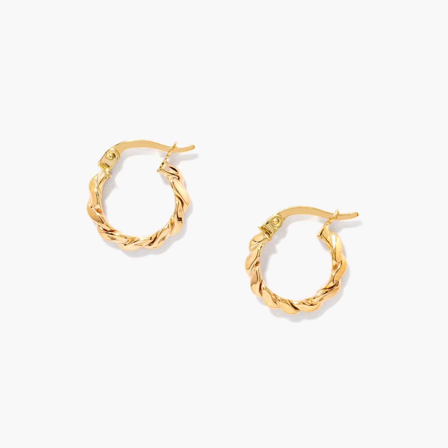 Twisted Hoop Earrings in 10K Yellow Gold