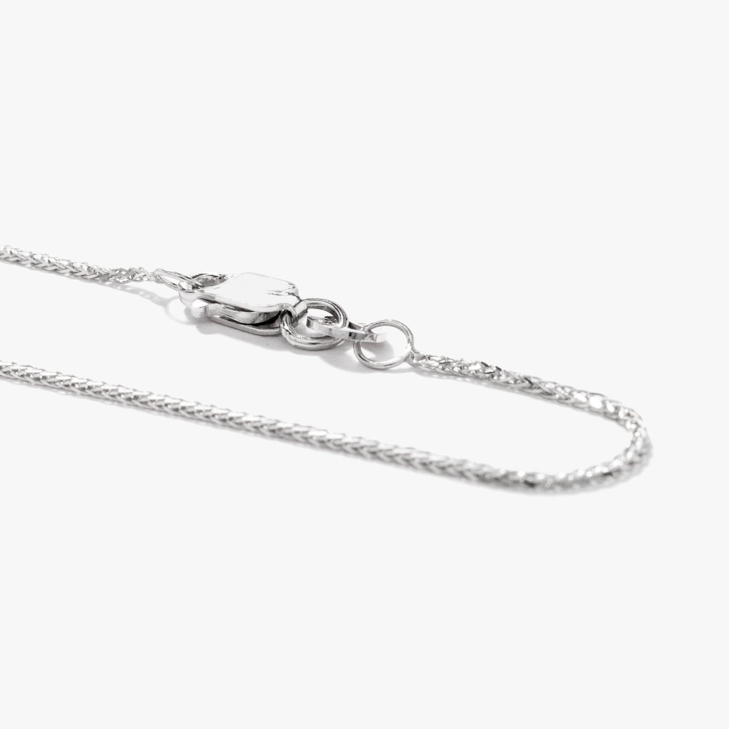 14K White Gold Square 1.00mm Wheat Chain (18")