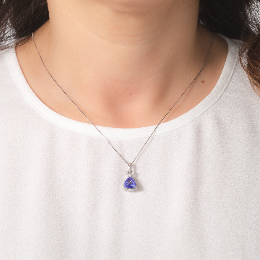 Tanzanite Necklace in 14K White Gold