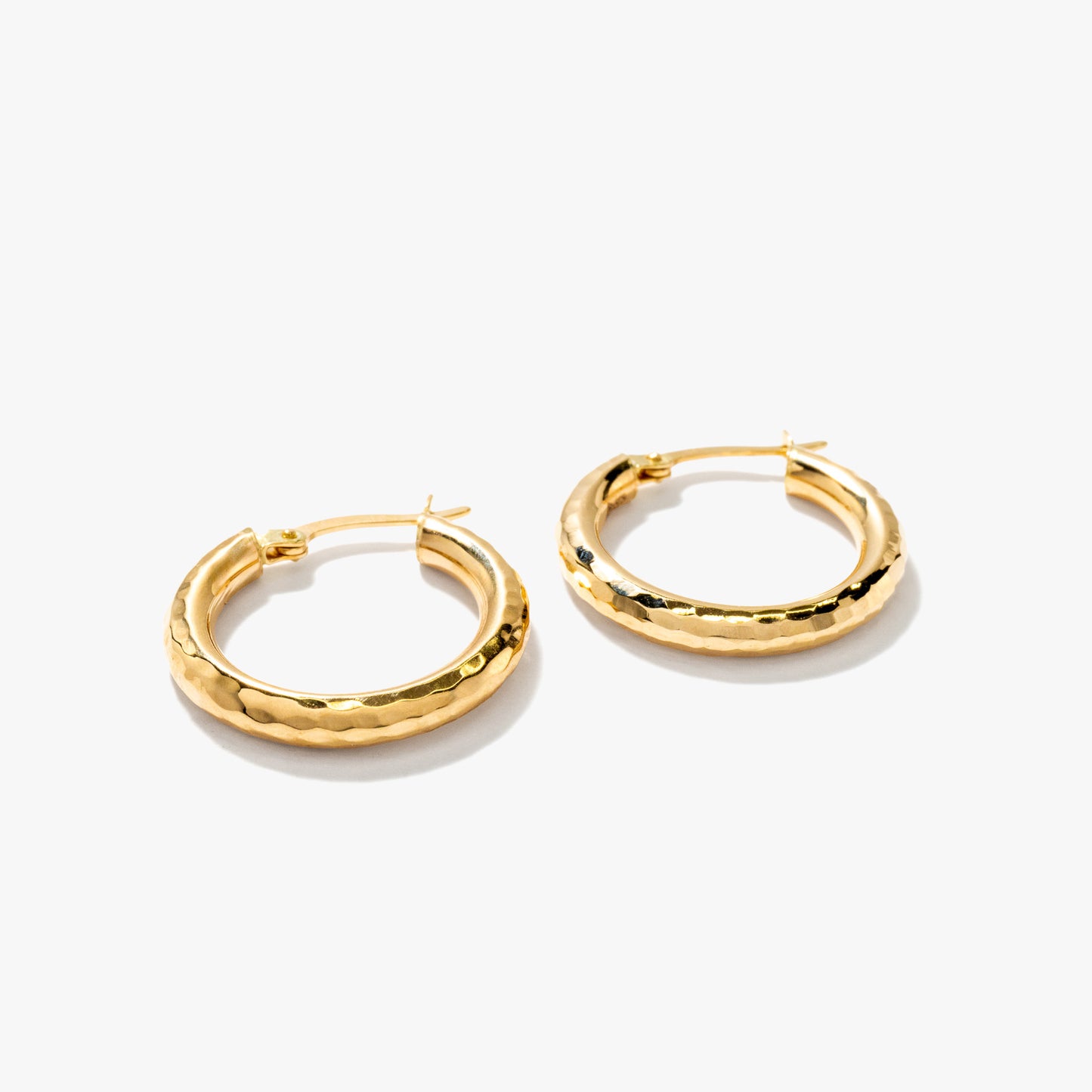 Diamond Cut Hoop Earrings in 14K Yellow Gold