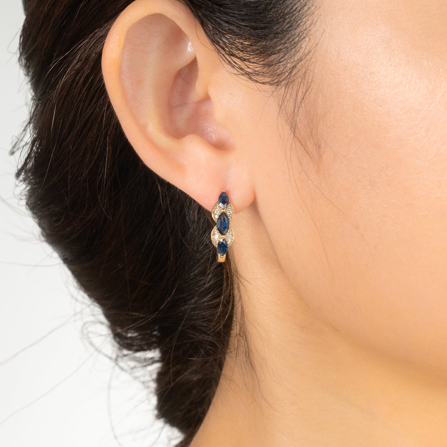 Sapphire Earrings in 10K Yellow Gold