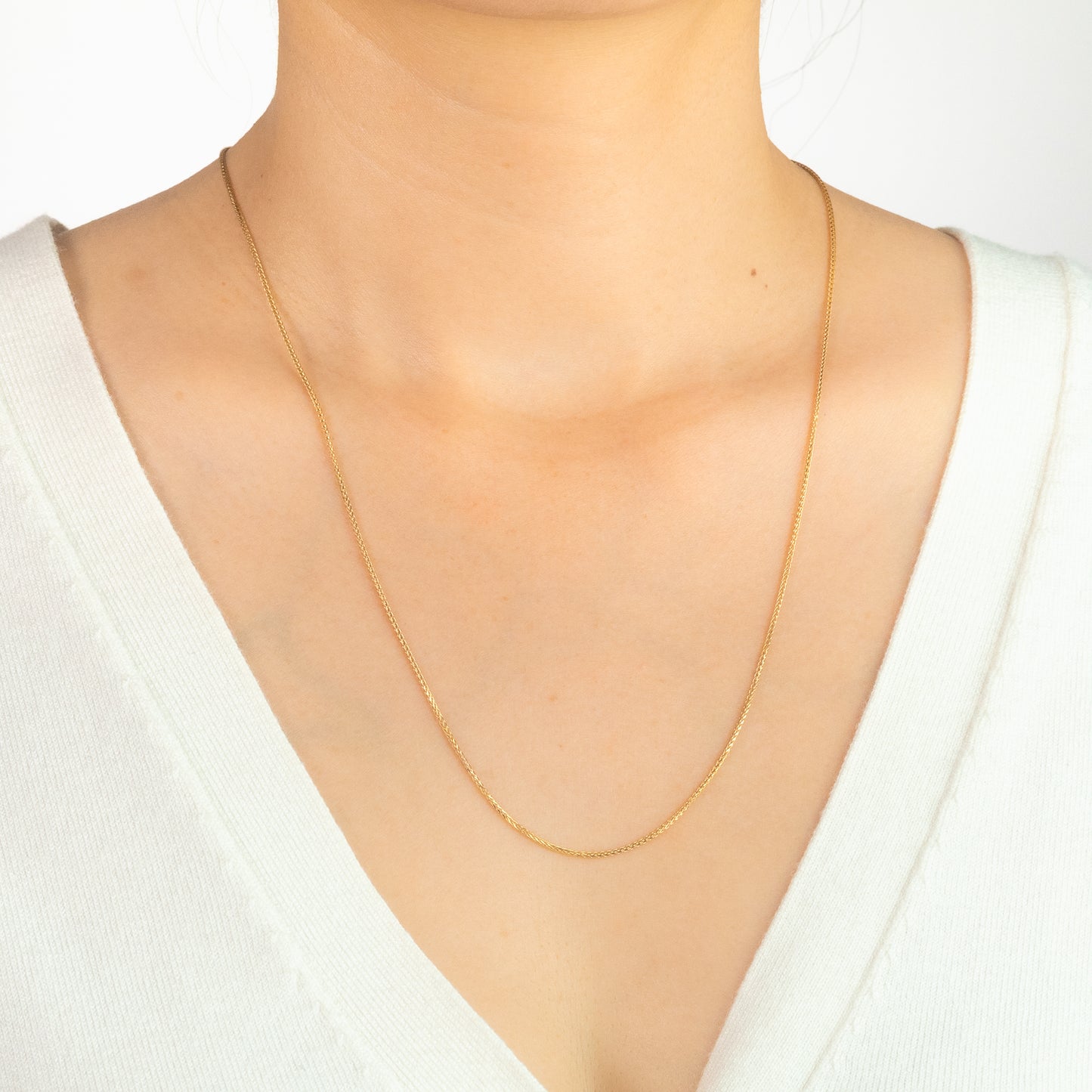 1mm Round Wheat Chain in 14K Yellow Gold (20")