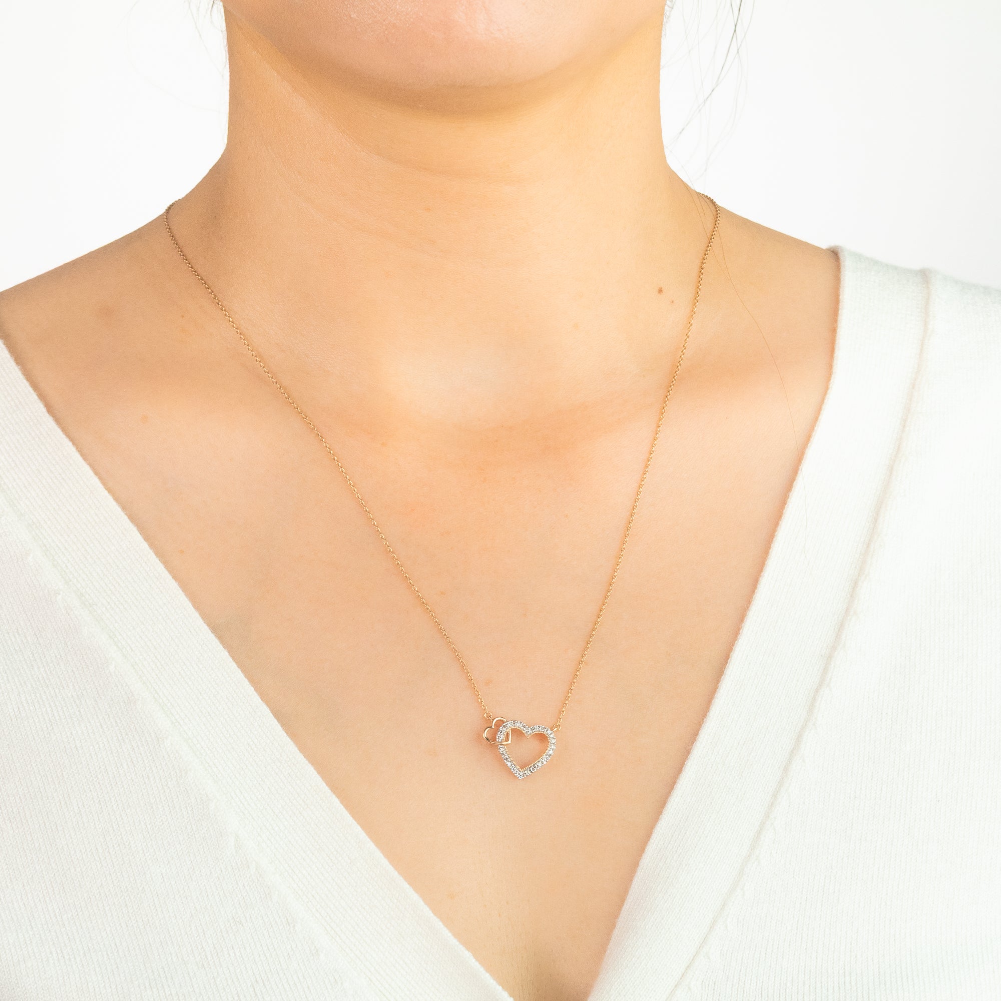 10K Yellow Gold Diamond Heart Necklace (0.12 ct tw) – Ann-Louise