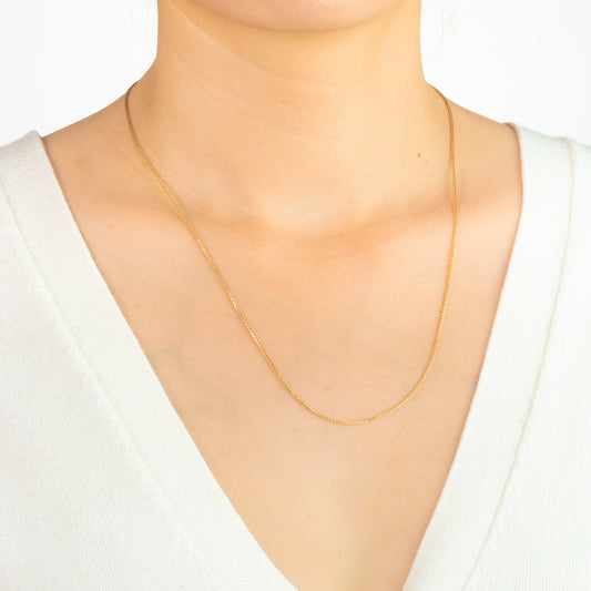 1mm Round Wheat Chain in 14K Yellow Gold (18")