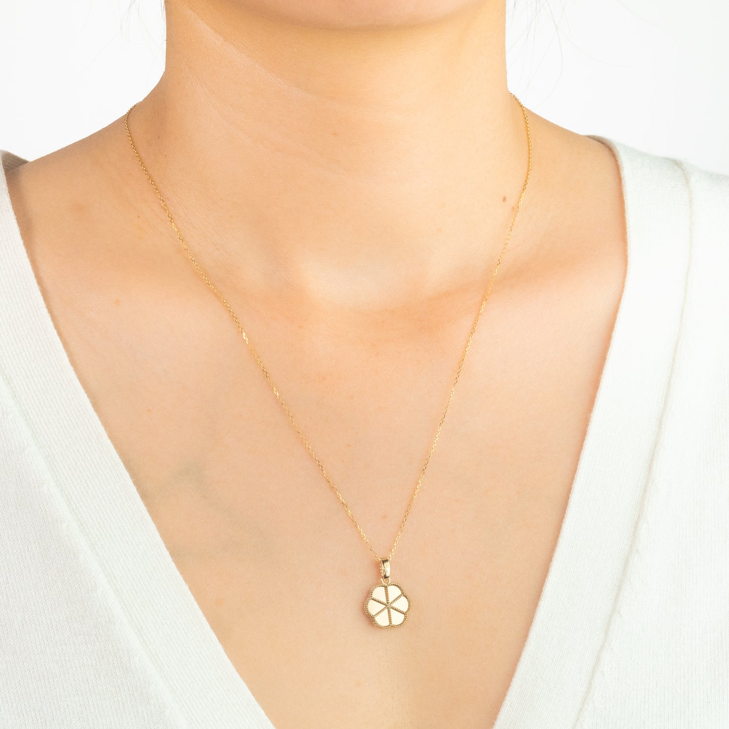 Beaded Rose Charm in 10K Yellow Gold