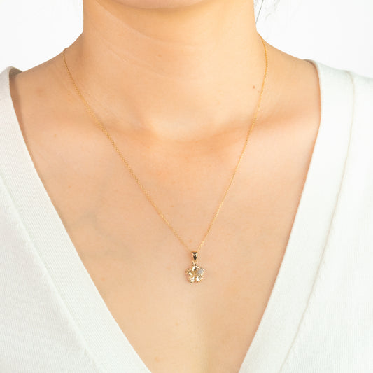 Hibiscus Pendant in 10K Yellow Gold