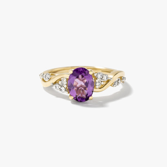 Amethyst Ring 10K Yellow Gold