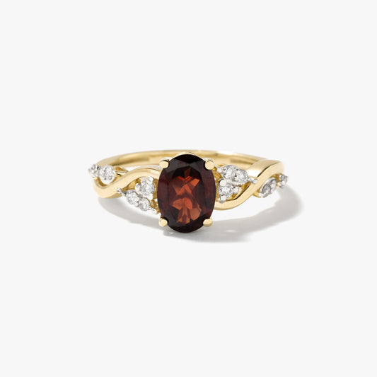 Garnet Ring 10K Yellow Gold