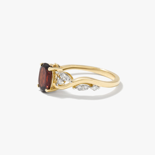 Garnet Ring 10K Yellow Gold