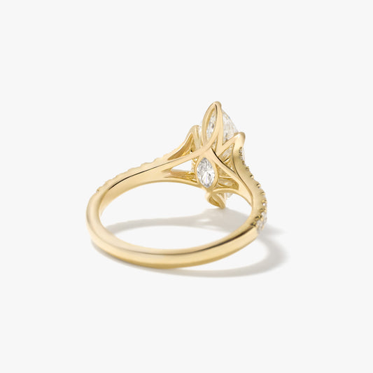 Marquise Lab Grown Diamond Ring in 14K Yellow Gold (2.45 ct tw)