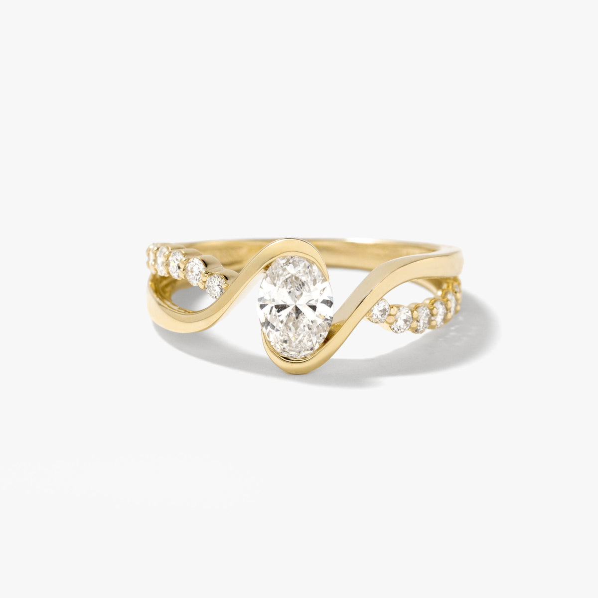 Oval Lab Grown Diamond Engagement Ring in 10K Yellow Gold (0.78 ct tw)