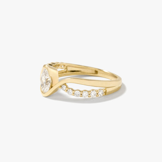 Oval Lab Grown Diamond Engagement Ring in 10K Yellow Gold (0.78 ct tw)