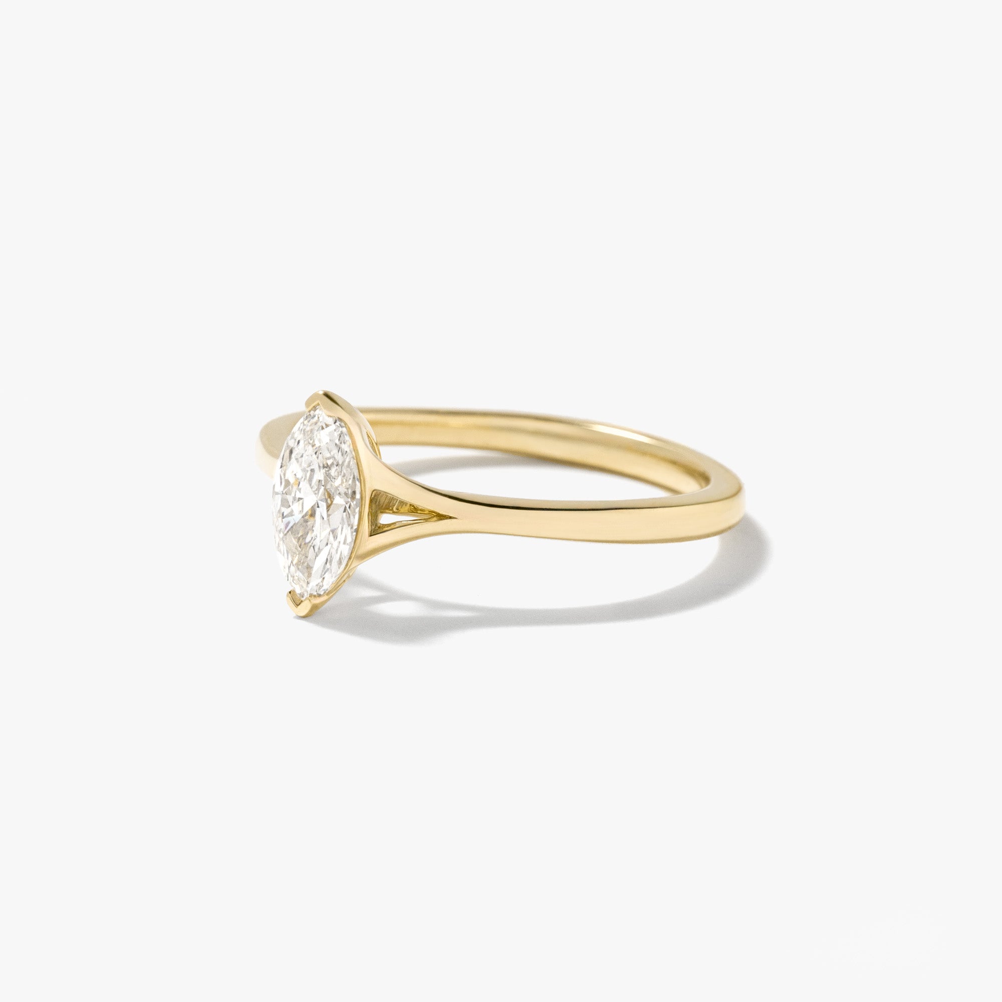 Marquise Lab Grown Diamond Ring 10K Yellow Gold (0.50 ct tw)