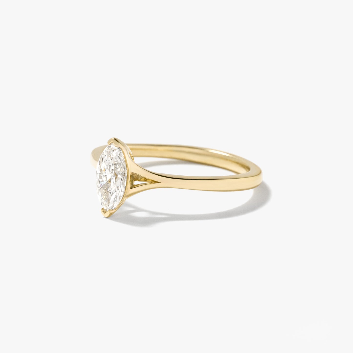 Marquise Lab Grown Diamond Ring in 10K Yellow Gold (0.50 ct tw)
