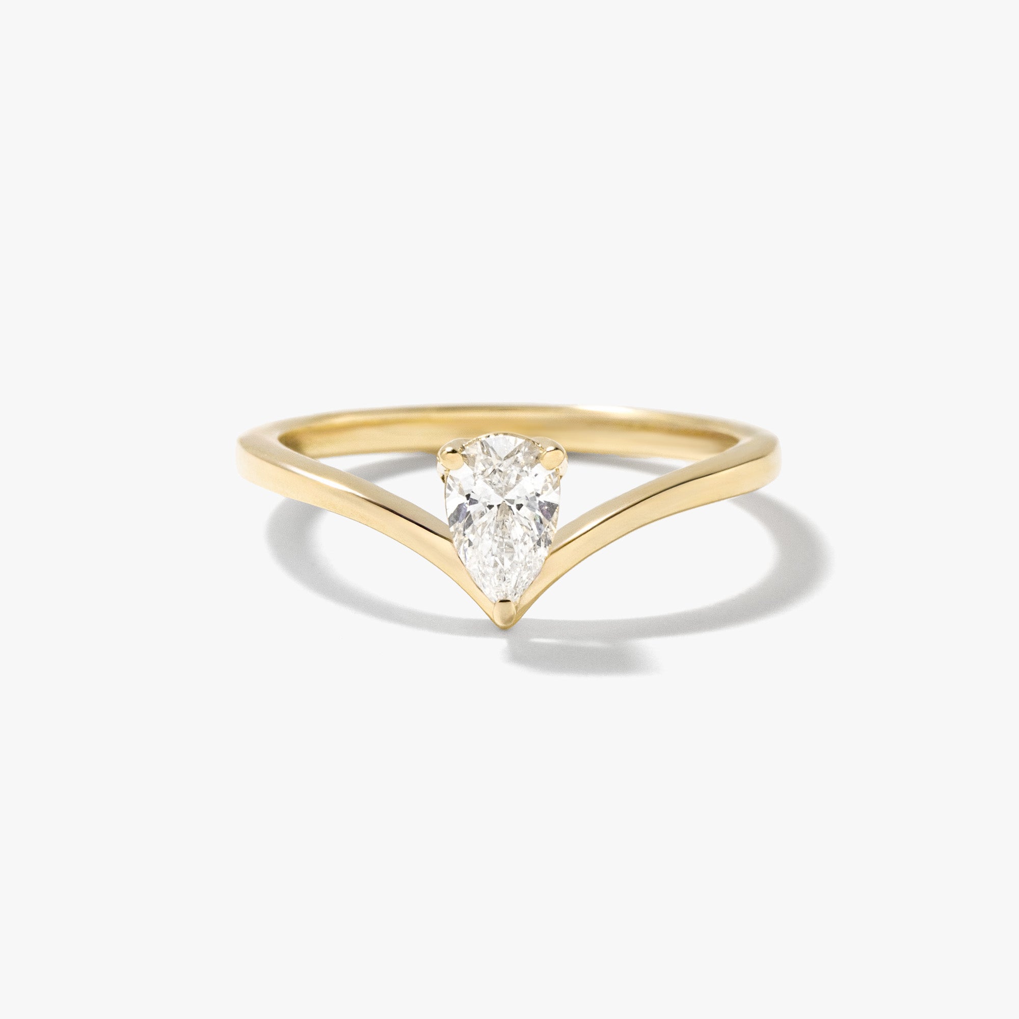 Lab Grown Pear Shape Diamond Promise Ring 10K Yellow Gold (0.30 ct